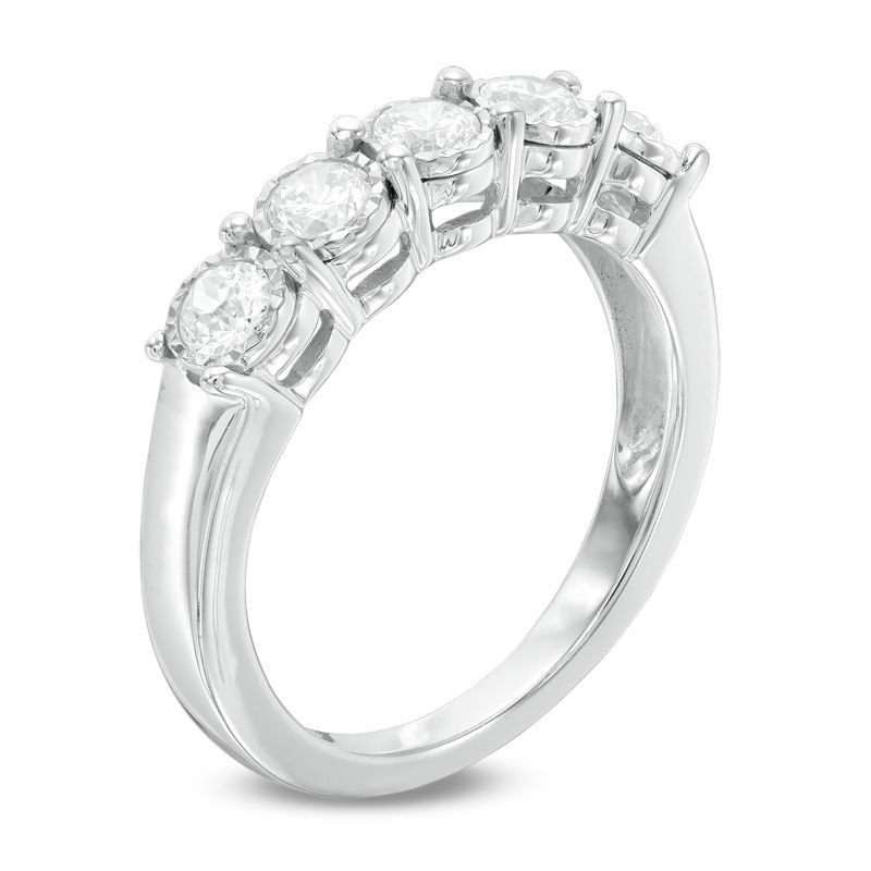 Main Image 2 of 0.50 CT. T.W. Diamond Five Stone Anniversary Band in 10K White Gold