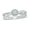 Thumbnail Image 0 of 0.15 CT. T.W. Composite Diamond Crossover Promise Ring in Sterling Silver