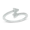 Thumbnail Image 0 of Diamond Accent Arrow Wrap Bypass Ring in Sterling Silver