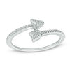 Thumbnail Image 1 of Diamond Accent Arrow Wrap Bypass Ring in Sterling Silver