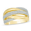 Thumbnail Image 0 of 0.37 CT. T.W. Diamond Layered Crossover Split Shank Ring in 10K Gold