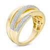 Thumbnail Image 1 of 0.37 CT. T.W. Diamond Layered Crossover Split Shank Ring in 10K Gold