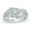 Thumbnail Image 0 of 0.45 CT T.W. Diamond Three Row Bypass Ring in 10K White Gold