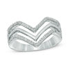 Thumbnail Image 0 of 0.18 CT. T.W. Diamond Triple Row Chevron Band in Sterling Silver