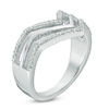 Thumbnail Image 1 of 0.18 CT. T.W. Diamond Triple Row Chevron Band in Sterling Silver