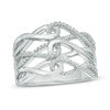 Thumbnail Image 0 of 0.23 CT. T.W. Diamond Interlocking Loops Ring in Sterling Silver