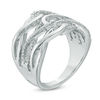Thumbnail Image 1 of 0.23 CT. T.W. Diamond Interlocking Loops Ring in Sterling Silver