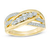 Thumbnail Image 0 of 0.45 CT. T.W. Diamond Layered Crossover Ring in 10K Gold