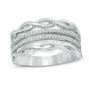 Thumbnail Image 0 of 0.15 CT. T.W. Diamond Multi-Row Open Braid Ring in 10K White Gold