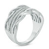 Thumbnail Image 1 of 0.15 CT. T.W. Diamond Multi-Row Open Braid Ring in 10K White Gold