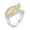 Thumbnail Image 1 of 0.30 CT. T.W Diamond Split Wave Bypass Ring in Sterling Silver and 10K Gold