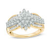 Thumbnail Image 0 of 0.95 CT. T.W. Composite Diamond Marquise Multi-Row Engagement Ring in 10K Gold