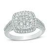 Thumbnail Image 0 of 0.95 CT. T.W. Composite Diamond Cushion Frame Engagement Ring in 10K White Gold