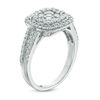 Thumbnail Image 1 of 0.95 CT. T.W. Composite Diamond Cushion Frame Engagement Ring in 10K White Gold