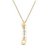 Thumbnail Image 1 of Personalized Linear Bar with Cut-Out Heart Pendant in 10K White or Yellow Gold (3-9 Characters)