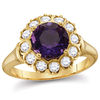 Thumbnail Image 0 of 8.0mm Amethyst and 0.45 CT. T.W. Diamond Frame Ring in 14K Gold
