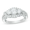 Thumbnail Image 0 of 1.20 CT. T.W. Diamond Three Stone Twist Frame Engagement Ring in 10K White Gold