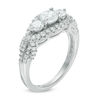 Thumbnail Image 1 of 1.20 CT. T.W. Diamond Three Stone Twist Frame Engagement Ring in 10K White Gold