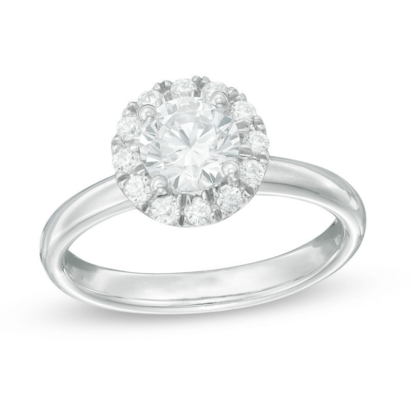 0.95 CT. T.W. Diamond Frame Engagement Ring in 10K White Gold