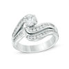 1.23 CT. T.W. Diamond Bypass Bridal Set in 10K White Gold