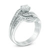 1.23 CT. T.W. Diamond Bypass Bridal Set in 10K White Gold