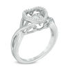 Thumbnail Image 1 of Unstoppable Love™ 0.11 CT. T.W. Diamond Heart Frame Twist Shank Ring in Sterling Silver