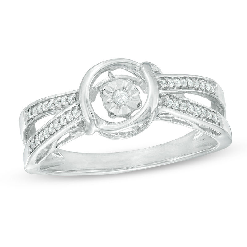 Unstoppable Love™ 0.15 CT. T.W. Diamond Frame Split Shank Ring in Sterling Silver