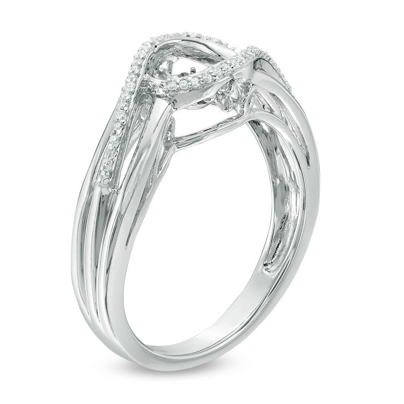 Unstoppable Love™ 0.11 CT. T.W. Diamond Split Bypass Ring in 10K White Gold