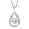 Thumbnail Image 0 of Unstoppable Love™ 0.18 CT. T.W. Diamond Double Teardrop Pendant in 10K White Gold