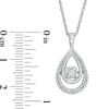 Thumbnail Image 1 of Unstoppable Love™ 0.18 CT. T.W. Diamond Double Teardrop Pendant in 10K White Gold