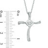 Thumbnail Image 1 of Unstoppable Love™ 0.11 CT. T.W. Diamond Swirl Cross Pendant in 10K White Gold