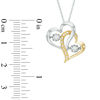 Thumbnail Image 2 of Unstoppable Love™ 0.12 CT. T.W. Diamond Double Heart Pendant in 10K Two-Tone Gold