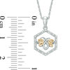 Thumbnail Image 2 of Unstoppable Love™ Diamond Accent Hexagon Frame Bee Pendant in Sterling Silver and 10K Gold