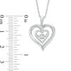Thumbnail Image 2 of Unstoppable Love™ 0.09 CT. T.W. Diamond Double Heart Pendant in Sterling Silver
