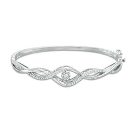 Unstoppable Love™ 0.37 CT. T.W. Diamond Bypass Twist Bangle in 10K White Gold