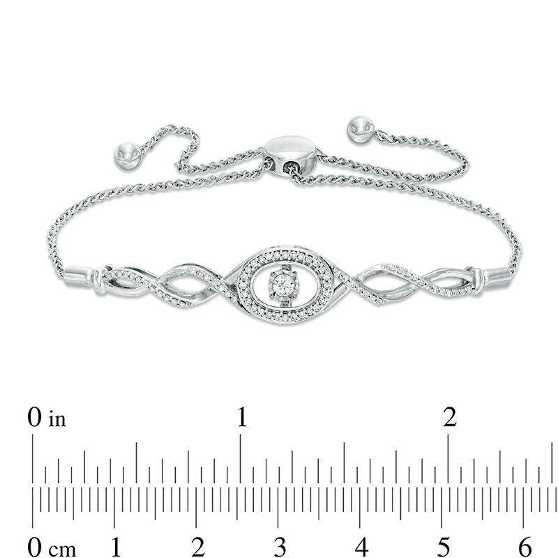 Unstoppable Love™ 0.25 CT. T.W. Diamond Bolo Bracelet in Sterling Silver - 9.0"