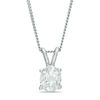 0.50 CT. Certified Canadian Oval Diamond Solitaire Pendant in 14K White Gold (I/I1) - 17"