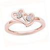 Thumbnail Image 0 of 0.05 CT. T.W. Diamond Double Heart Ring in 10K Rose Gold