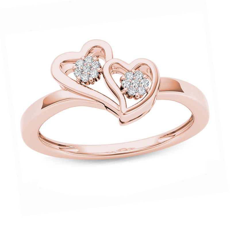 14K Gold Double Heart Band – David's House of Diamonds