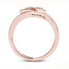 Thumbnail Image 2 of 0.05 CT. T.W. Diamond Double Heart Ring in 10K Rose Gold
