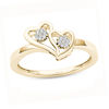 Thumbnail Image 0 of 0.05 CT. T.W. Diamond Double Heart Ring in 10K Gold