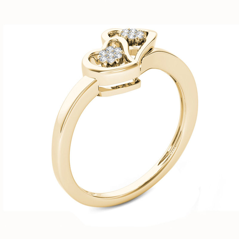 0.05 CT. T.W. Diamond Double Heart Ring in 10K Gold