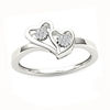 Thumbnail Image 0 of 0.05 CT. T.W. Diamond Double Heart Ring in 10K White Gold