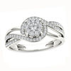 Thumbnail Image 0 of 0.25 CT. T.W. Composite Diamond Frame Twist Bypass Promise Ring in 10K White Gold