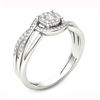 Thumbnail Image 1 of 0.25 CT. T.W. Composite Diamond Frame Twist Bypass Promise Ring in 10K White Gold