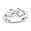 Thumbnail Image 0 of 0.08 CT. T.W. Diamond "X" Ring in 10K White Gold