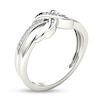 Thumbnail Image 1 of 0.08 CT. T.W. Diamond "X" Ring in 10K White Gold