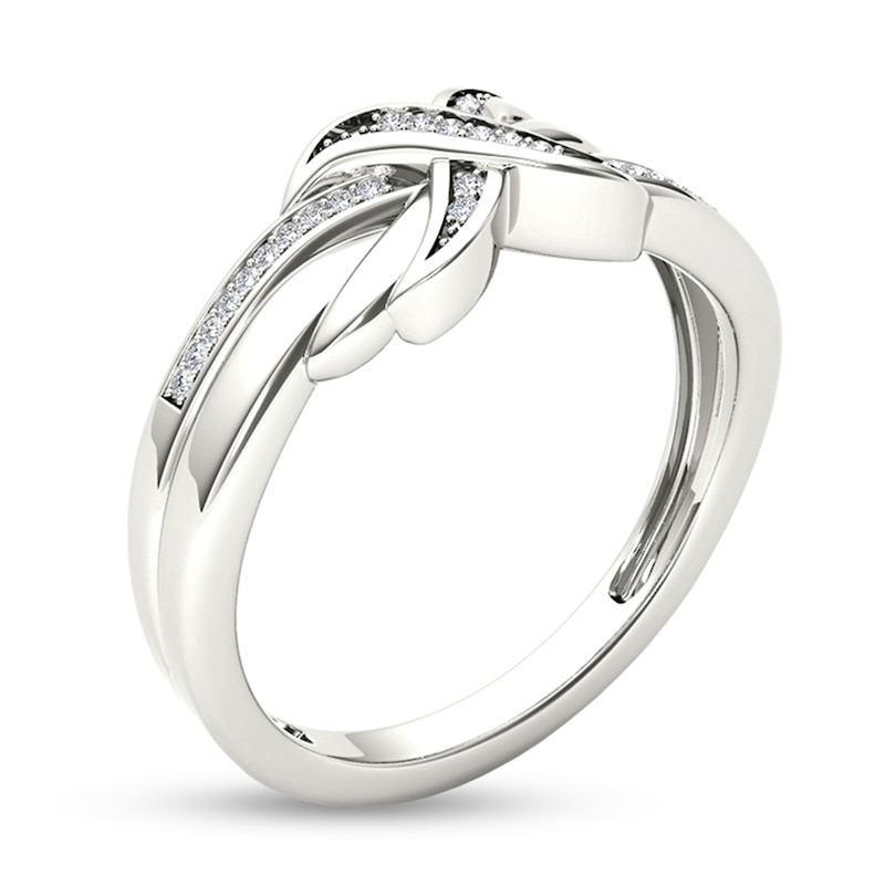 0.08 CT. T.W. Diamond "X" Ring in 10K White Gold