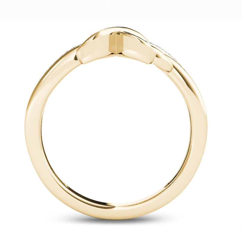 0.08 CT. T.W. Diamond "X" Ring in 10K Gold
