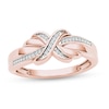 Thumbnail Image 1 of 0.08 CT. T.W. Diamond "X" Ring in 10K Rose Gold